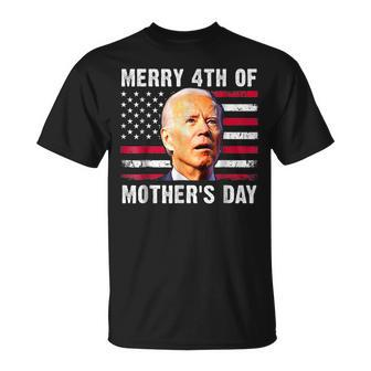 Merry 4Th Of Mothers Day Usa Joe Biden Confused 4Th Of July Usa Funny Gifts Unisex T-Shirt | Mazezy AU