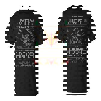 Merry Huntmas Hunting Ugly Christmas Sweater For Deer Hunter T-Shirt | Mazezy