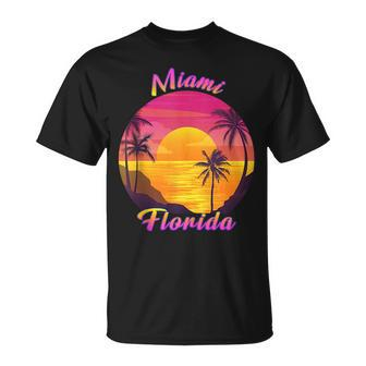 Miami Florida Fl Tropical Summer Vacation Souvenir Florida Gifts & Merchandise Funny Gifts Unisex T-Shirt | Mazezy