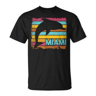 Miami Resident Vintage Dolphin Silhouette Souvenir T-Shirt | Mazezy