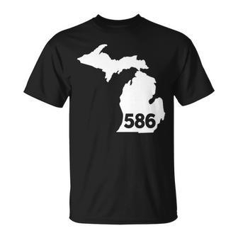 Michigan 586 Area Code T-Shirt | Mazezy