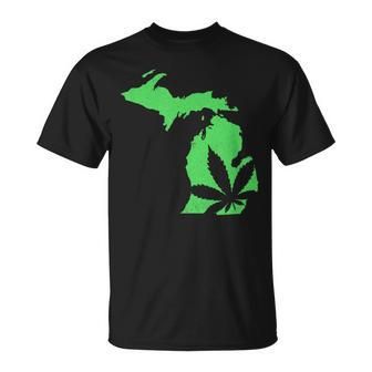 Michigan Pot Leaf 420 Marijuana Weed T-Shirt | Mazezy