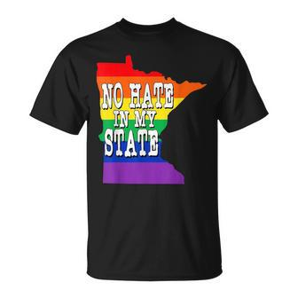 Minnesota No Hate In My State - Gay Pride Lgbt T Unisex T-Shirt | Mazezy