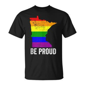 Minnesota State Gay Pride Flag Lgbt Lesbian Bisexual Trans Unisex T-Shirt | Mazezy