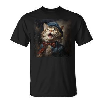 Minuet Cat American Flag Patriotic Festive T-Shirt | Mazezy