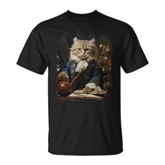 Minuet Cat Pouring Founding Fathers Retro Animal T-Shirt | Mazezy