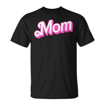 Mom Pink & White Overlapping Font Halloween Costume T-Shirt - Monsterry CA