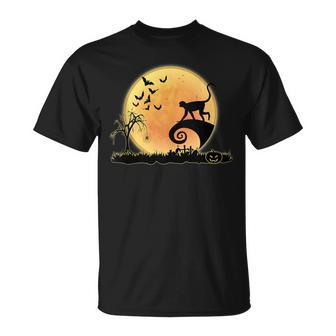 Monkey And Moon Scary Animals Funny Halloween Costume Unisex T-Shirt | Mazezy