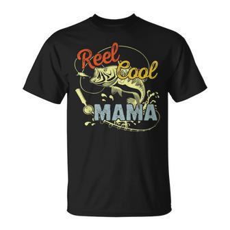 Mothers Day Funny Retro Reel Cool Mama Fishing Lover Gift For Women Unisex T-Shirt | Mazezy AU