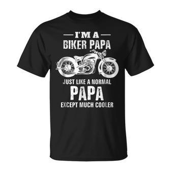 Motorcycle Biker Papa Bike Men Dad Grandpa Gifts Unisex T-Shirt | Mazezy