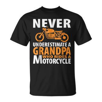 Motorcycle Grandpa Who Rides Biker Men Dad Gifts Unisex T-Shirt | Mazezy
