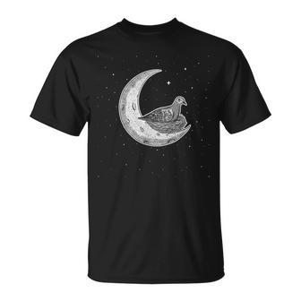 Mourning Dove In Crescent Moon T-Shirt | Mazezy