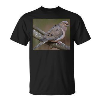 Mourning Dove Perched On A Branch T-Shirt | Mazezy