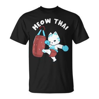 Muay Thai Cat Meow Thai Punching Bag Fighting Sport T-Shirt - Thegiftio UK