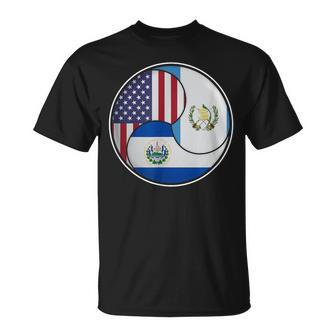 Multiculti Heritage El Salvador Guatemala And The Usa T-Shirt - Seseable