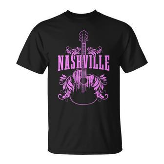 Nashville Guitar Tennessee Country Music City Vintage T-Shirt | Mazezy