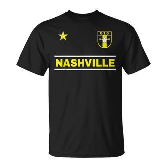 Nashville Tennessee 615 Star Designer Badge Edition Unisex T-Shirt - Seseable