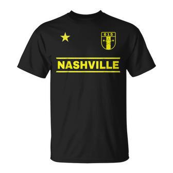 Nashville Tennessee - 615 Star Designer Badge Edition Unisex T-Shirt - Seseable