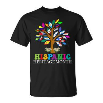 National Hispanic Heritage Month Cute Tree Country Flags T-Shirt - Seseable