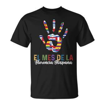 National Hispanic Heritage Month Latin Countries Handprint T-Shirt - Thegiftio UK