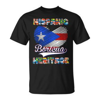 National Hispanic Heritage Month Puerto Rico Flag Boricua T-Shirt | Mazezy