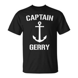 Nautical Captain Gerry Personalized Boat Anchor Unisex T-Shirt | Mazezy