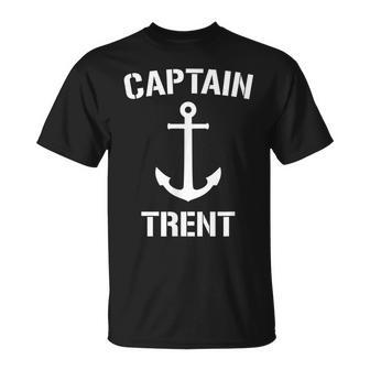 Nautical Captain Trent Personalized Boat Anchor Unisex T-Shirt | Mazezy