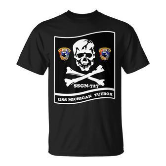 Navy Submarine Uss Michigan Ssgn727 Skull Image T-shirt - Thegiftio UK