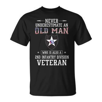 Never Underestimate A 2Nd Infantry Division Veteran Veteran Funny Gifts Unisex T-Shirt | Mazezy