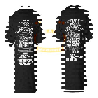 Never Underestimate A Black Queen Born In July 1957 Black Queen Funny Gifts Unisex T-Shirt | Mazezy