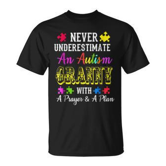 Never Underestimate An Autism Granny T Awareness Autism Funny Gifts Unisex T-Shirt | Mazezy