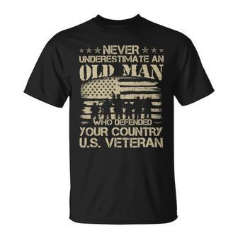 Never Underestimate An Old Man Dad Thank You Veterans Shirts 360 Unisex T-Shirt - Monsterry