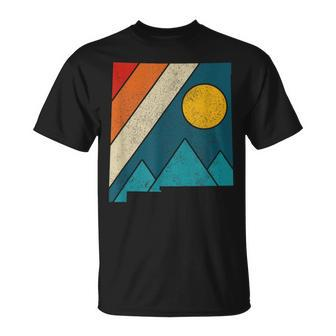 New Mexico Vintage State Map Mountains Hiking Pride T-Shirt | Mazezy AU
