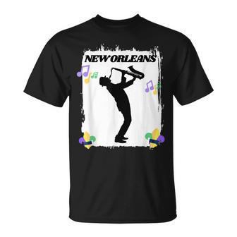 New Orleans Louisiana Skyline Music Jazz Travel Holidays T-shirt - Thegiftio UK