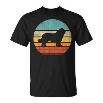 Newfoundland Newfie Retro Vintage 60S 70S Sunset Dog Lovers T-Shirt | Mazezy