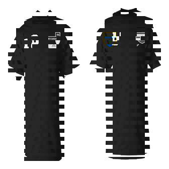 Nicaragua Number 10 Soccer Flag Football Nicaraguan Ten Unisex T-Shirt | Mazezy