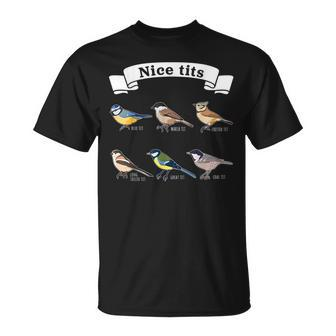 Nice Tits | Bird Watching Gift For Birder & Ornithology Fan Bird Watching Funny Gifts Unisex T-Shirt | Mazezy UK