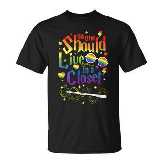 No One Should Live In A Closet Lgbt Gay Pride Unisex T-Shirt | Mazezy