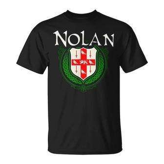 Nolan Surname Irish Last Name Nolan Family Crest Funny Last Name Designs Funny Gifts Unisex T-Shirt | Mazezy