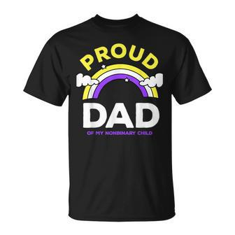 Nonbinary Pride Subtle Proud Non Binary Dad Lgbt Enby Flag Gift For Mens Gift For Women Unisex T-Shirt | Mazezy