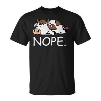 Nope Funny Lazy Cow Nope Not Today Unisex T-Shirt | Mazezy CA