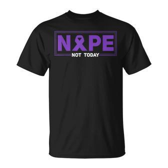 Nope Not Today Hodgkins Lymphoma Survivor Purple Ribbon Unisex T-Shirt | Mazezy