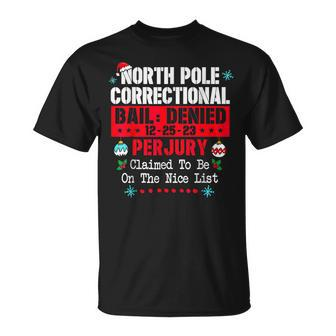 North Pole Correctional Claimed To Be On The Nice List T-Shirt - Monsterry DE