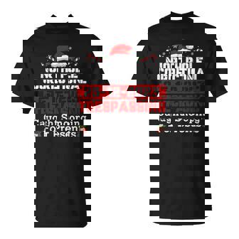 North Pole Correctional Trespassing Caught Snooping Presents T-Shirt - Thegiftio
