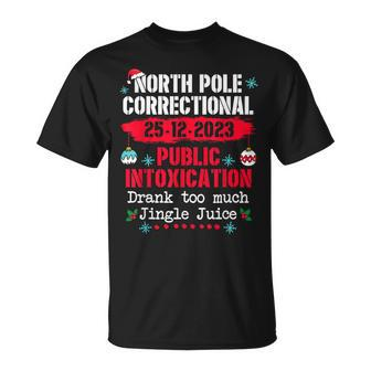 North Pole Public Intoxication Drank Too Much Jingle Juice T-Shirt - Seseable
