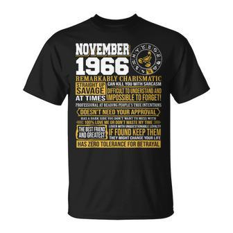 November Birthday Born November Scorpio 1966 T-Shirt | Mazezy