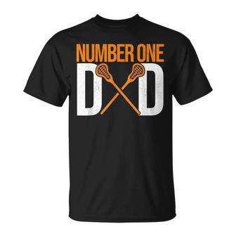 Number One Dad Lax Player Father Lacrosse Stick Lacrosse Dad T-shirt - Thegiftio UK