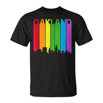 Oakland Skyline Lgbt Pride Unisex T-Shirt | Mazezy