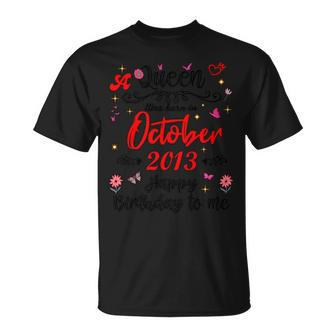 October Birthday A Queen Was Born In October 2013 October T-Shirt | Mazezy AU