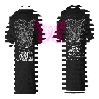 In October We Wear Pink Ribbon Breast Cancer Awareness T-Shirt - Seseable